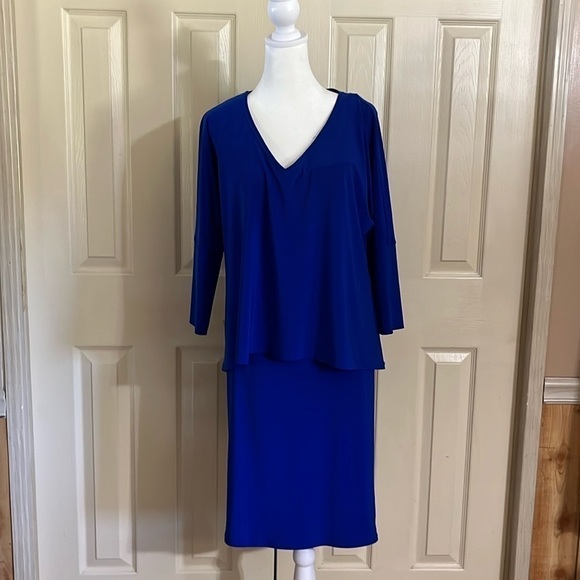 Joseph Ribkoff Royal Blue Midi Dress (215) - Picture 1 of 6